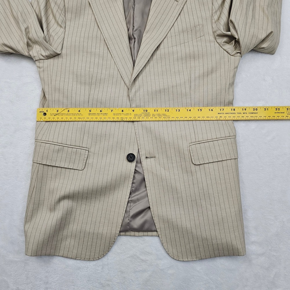 Banana Republic Suit Mens 38S 34x28 Beige Pinstripe Tailored Fit 2pc Wedding NEW - Picture 11 of 16